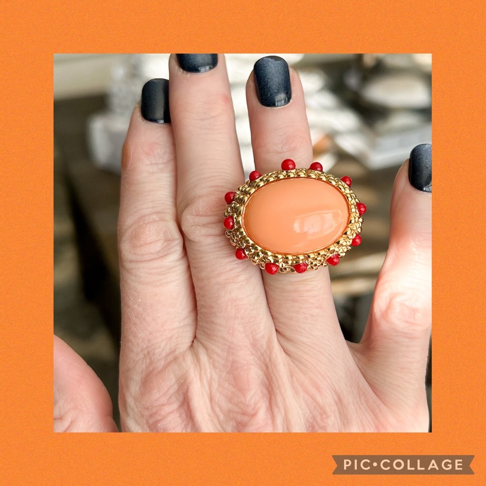 Vintage Kenneth Jay Lane Authentic Coral Ring